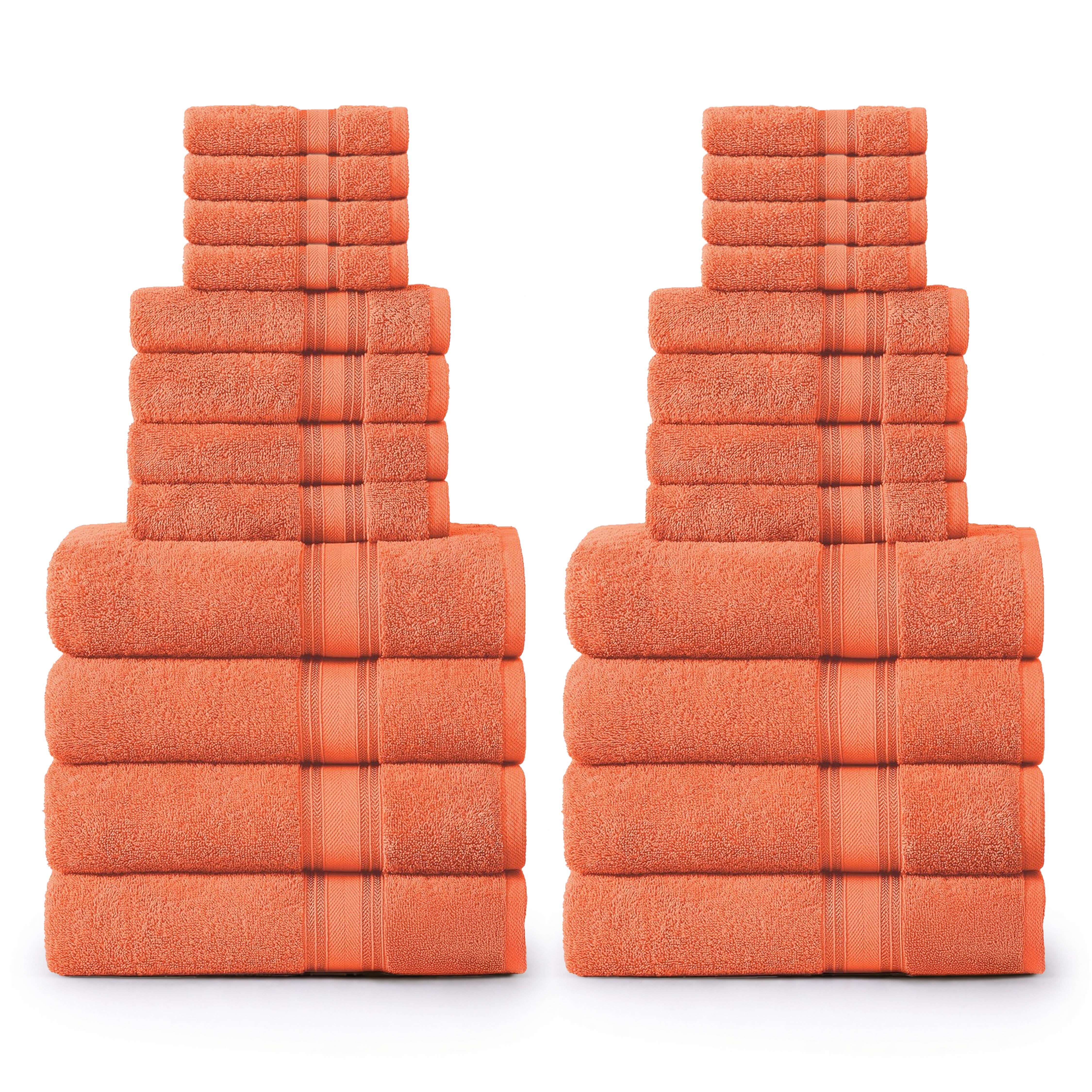 24 Piece 100% Cotton Towel Set 550GSM - Tigerlily